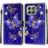 KENHONER Cover Compatibile con Honor X6b 4G, Premium Pelle PU Portafoglio Flip Libro Custodia per Honor X6b 4G [Protezione Completa] - Farfalla