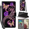 PHINIENLAND Cover per Samsung Galaxy A12 / M12 / F12 Case PU Pelle Custodia [Kickstand] [Chiusura magnetica] [Slot per Schede], Portafoglio Flip Custodia per Samsung A12,Farfalla dorata
