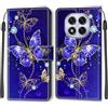 KENHONER Cover Compatibile con Xiaomi Redmi Note 14 Pro, Premium Pelle PU Portafoglio Flip Libro Custodia per Redmi Note 14 Pro Plus [Protezione Completa] - Farfalla
