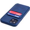 Dockem Custodia a Portafoglio per iPhone 13 con Guscio in Silicone Liquido, Piastra Metallica Incorporata per Montaggio Magnetico e 2 Tasche Porta Carte, Pelle (Exec M2T 6,1 pollici, Blu Navy)