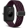 MaEiol 19mm Cinturino Silicone Compatibile con Veryfitpro ID205L ID205 ID205S ID205G, Cinturino Morbido Traspirante Sportivo Fibbia, Cinturini Magnetica Ricambio per ID215G ID216 - Viola Intenso