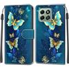 KENHONER Cover Compatibile con Honor X6b 4G, Premium Pelle PU Portafoglio Flip Libro Custodia per Honor X6b 4G [Protezione Completa] - Farfalla