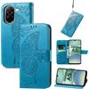 JIUNINE Custodia Protettiva per Redmi A5, Cover Libro PU Pelle Antiurto Portafoglio con Design Farfalle 3D, Slot per Carte, Supporto Stand Regolabile, Chiusura Magnetica, Blu