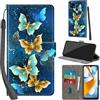 Haninsuze Cover per Xiaomi Redmi 10C Custodia Cover Pelle Libro Portafoglio con Porta Carte Magnetica Protezione Antiurto Cuoio Flip Case Custodia Cover per Redmi 10C, farfalla dorata