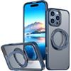 XKchatpt Custodia magnetica con anello ruotabile a 360° Mag-Stand per iPhone 16 Pro; cover rigida in silicone antiurto con supporto ad anello per iPhone 16 Pro（Blu）