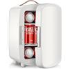FOHERE Mini Frigo, 10 Litri/12 Lattine Frigorifero Piccolo Portatile, 220-240 V AC/DC, per camera da letto, cura della pelle, bevande, ufficio, dormitorio e auto, Bianco