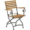 Dehner Sedia Pieghevole Tegernsee, ca. 88 x 57 x 56 cm, in Legno di Acacia Certificato FSC®, in Acciaio, Colore: Naturale/Nero