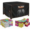 Enzeno - Set di coperture impermeabili per mobili da giardino, quadrate per tavolo e sedie da esterno, resistenti alle intemperie, in rattan da giardino, 124,5 x 124,5 x 71,1 cm, nero