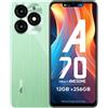 itel Smartphone Itel A70 6,6'' 12 GB (4+8)+256 GB Doppia fotocamera posteriore da 13 MP Batteria da 5000 mAh Barra dinamica Sensore di impronte digitali laterale Processore octa-core Brilliant, verde