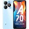 itel Smartphone Itel A70 6,6'' 12 GB (4+8)+256 GB, doppia fotocamera posteriore da 13 MP, batteria da 5000 mAh, barra dinamica, sensore di impronte digitali laterale, processore octa-core, colore Brilliant, blu