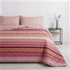 Mahome Trapuntino Matrimoniale Primaverile Estivo in 100% Puro Cotone 260x260 cm Leggero Double Face - Copriletto Trapuntato morbido Traspirante Anallergico - Made in Italy - Tratto Rosa