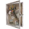GraduatePro Shadow Box Frame 13x16 vetrina in lino, porta finestra in vetro con cerniera, cornice per foto, bouquet di nozze, cimeli, medaglie, foto, scatola dei ricordi