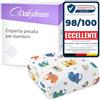 Dailydream Coperta pesante per bambini, 90 x 120 cm, 2,5 kg, 100% cotone, imbottitura di perle di vetro, coperta terapeutica per peso corporeo 20-35 kg