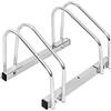 WOLTU Rastrelliera per Biciclette a 2 Posti Portabici Per Montaggio a Terra e a Muro Supporto Per Biciclette in Metallo Zincato, Argento