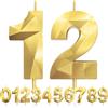 LFWZRY 12° Candele di compleanno, Compleanno Candele Torta Oro, Candela numero 12, 3D Candele con numeri da 5cm, Compleanno Torta Topper Decorazione per Feste di Compleanno Matrimonio Anniversario