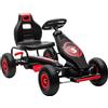 HOMCOM Go Kart a Pedali Bambini 5-12 Anni Sedile Regolabile Ruote Gomma Rosso