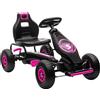 HOMCOM Go Kart a Pedali Bambini 5-12 Anni Sedile Regolabile Ruote Gomma Rosso
