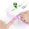 JODSONE Mini Lampada UV LED Unghie, Luce UV Portatile, unghie per smalto gel, polygel, builder, tip, colla gel per principianti, salone fai da te, lampada USB per unghie da viaggio (Weiß)
