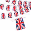 YAAVAAW Bandierine Union Jack, 10 m, 30 bandiere del Regno Unito e Gran Bretagna, decorazioni per feste, bandierine britanniche per truppare il colore olimpico bar giardino parata di strada