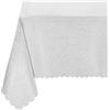BEAUTEX Tovaglia Ornamenti damascati - tovaglia Senza Ferro - tovaglia antimacchia e di Facile Manutenzione - tovaglia, Ovale 160x220 cm, Bianca