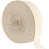 OUTALIZ Nastro di Cotone, 3,5cm X 50m/1,37in X 164 Foot Nastro Beige per Cucire, Fettuccia in Cotone a Twill, Nastro di Cotone Piatto a Spina, Fettuccia Cotone Nastro in Twill di Cotone, DIY a Mano