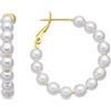 LUXENTER Orecchini in lega di metallo con perla bianca rifinita in oro giallo 18 carati colore bianco cerchi gioielli per donna Rabak