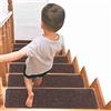 Arthome WALL DECOR Arthome Tappeti per Scale 15 Pezzi 20x76cm per Gradini Legno, Tappetini Antiscivolo Sicurezza per animali domestici, anziani e bambini, Adesivi Antiscivolo per Moquette (Marrone)