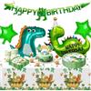 CSYY Forniture per Decorazioni Compleanno Dinosauro, 91 Pezzi Stoviglie per Ragazzi Ragazze Bambini 20 Ospiti Include Grande Palloncino in Foil Bandiera Topper per Torta Piatti Tovaglia Tazze Tovaglioli
