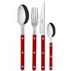 SABRE PARIS - Servizio di posate 24 pezzi - Bistrot - Coltello, forchetta, cucchiaio e cucchiaino - Acciaio inox e nylon - Va in lavastoviglie - Bordeaux