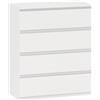 HOMCOM Cassettiera 4 Cassetti Moderna senza Maniglie per Camera e Soggiorno, 80x39x95 cm, Bianco | Aosom Italy
