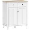 HOMCOM Buffet da cucina mobile contenitore per camera, salotto o ufficio con 2 porte e 2 cassetti 76 x 48 x 91 cm bianco | Aosom Italy