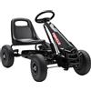 AIYAPLAY Kart a pedali Go-Kart per bambini sedile regolabile pneumatici EVA frizione manuale e freno 110 x 61 x 62 cm nero | Aosom Italy