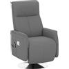 HOMCOM Poltrona relax massaggiante poltrona relax reclinabile girevole schienale e poggiapiedi regolabili 68,5x77x117cm grigio | Aosom Italy