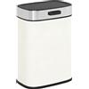 HOMCOM Pattumiera 5 L, posizionabile a terra o appesa, acciaio inox, bianco crema | Aosom Italy