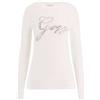 GUESS MAGLIONE GIROCOLLO LOGO STRASS OLIVE DONNA