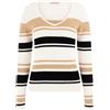 GUESS Donna Guess Maglia Scollo V In Viscosa Evie Striped Donna