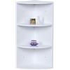 Relaxdays Scaffale angolare Relaxdays, 3 Ripiani, scaffale da Bagno, Appeso o in Piedi, HLP: 62x35x25 cm, MDF, Bianco
