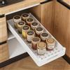 Cozary Organizzatore per Cassetti Bianco a un Piano - Misura Piccola 37,5x13x5 cm, Scaffale Estraibile con Guida ad Ammortizzatore, Compatto per Cucina e Mobile, Bianco