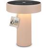 BRILONER - Poga lampada da tavolo senza fili, pannello solare, touch dimmer continuo, ip44, cavo usb-c, lampada da scrivania senza fili, comodino, German Design Award 2026, 16 x 20 cm, beige