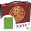 Yellow Mountain Imports Set di Mahjong Cinese Oasi di Bambù con 146 Tessere Piccole e Custodia in Vinile Rosso — Solo per Gioco in Stile Cinese [「竹林綠洲」中國麻將]