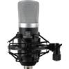 Pronomic CM-22 Microfono a Condensatore a Grande Membrana Studio XLR (con supporto antivibrazione, custodia, paravento, adattatore filettato e valigetta da trasporto) nero