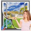 OWYR Zanzariera Magnetica per Finestre con Cornice Bianca e Rete Grigia, Autoadesiva in Fibra di Vetro, DIY Tagliabile - Installazione Senza Forare - Misura 100×100 cm Cornice Bianca e Rete Grigia