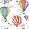 ReWallpaper Carta Da Parati Bambini Cameretta Colorata 44.5CMx7M Pellicola Adesiva per Mobili Fantasia Carta Da Parati Mongolfiera Bianca Rivestimento Decorativo Parete Soggiorno Corridoio