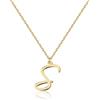 UMAGICBOX Collana con iniziale S in oro 18 carati - Gioiello personalizzato con lettera per donne, ciondolo artigianale in acciaio inossidabile, regalo per anniversario, compleanno, Natale, Festa della mamma