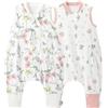 Duomiaomiao 2 Pezzi Sacco nanna per Bambini con Piedi, 1.0 Tog - Ideale per Primavera ed Estate, Utilizzabile Tutto l'Anno, 100% Cotone, Con Aperture per Gambe per Bambini