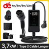 dé Caricabatterie EV Type2 16A 3.7kw cavo di ricarica di tipo 2 più lungo 6m 8m 10m spina Schuko schermo LCD con staffa di montaggio a parete