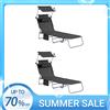 SoBuy OGS48x2 Set di 2 lettini prendisole con ombrellone e cuscino, sedie relax pieghevoli per giardini, cortili e spiagge