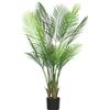 HOMCOM Pianta artificiale HOMCOM da interno cm, palma artificiale con vaso in plastica e foglie, decorazione pianta verde finta