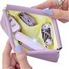 NONE Astuccio Cosmetico Pieghevole Impermeabile - Organizer Multistrato 11-13cm per Rossetti e Trucchi, Portatile da Viaggio (Bianco/Nero/Viola)