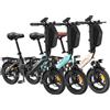 bodywel Bicicletta elettrica pieghevole per adulti, 14 pollici, batteria da 36 V 10,4 Ah, motore da 250 W, velocità massima 25 km/h, modello Bodywel T16PRO.